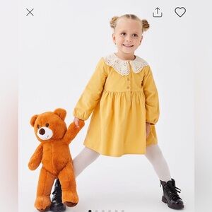 EUC LCW BABY Vintage Inspired yellow gold velvet 100% cotton corduroy, long slee